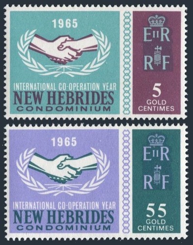 New hebrides 110 111 mnh - hebrides, 110-111,